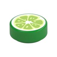 Tile Round 1 × 1 with Lime Wedge print
