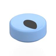 Tile Round 1 × 1 with Black Oval print Bright Light Blue