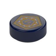 Tile Round 1 × 1 with Gold Pentagon print