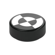 Tile Round 1 × 1 with White Quarter Circles print Black