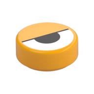 Tile Round 1 × 1 with Half-Closed Eye print Leuchtendes Hellorange