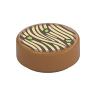 Tile Round 1 × 1 with Noodles print