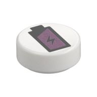 Tile Round 1 × 1 with Battery print