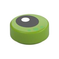 Tile Round 1 × 1 with Black Pupil, Green Dots print Lime
