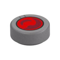 Tile Round 1 × 1 with Red Lens print Mattsilber
