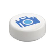 Tile Round 1 × 1 with Blue Camera print White