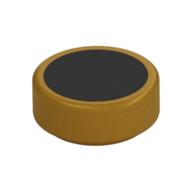 Tile Round 1 × 1 with Large Black Dot print Perlgold