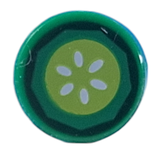 Tile Round 1 × 1 with Cucumber Slice print Grün