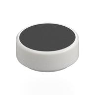 Tile Round 1 × 1 with Black Surface print Weiß