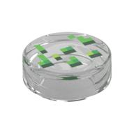 Tile Round 1 × 1 with Green / Dark Green Pixelated Wheat Seeds Print