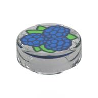 Tile Round 1 × 1 with Blackberries print Transparent
