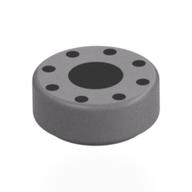 Tile Round 1 × 1 with Black Dot, Circle of Small Black Dots print Flat Silver
