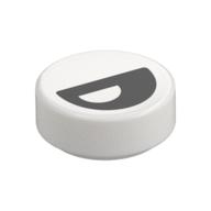 Tile Round 1 × 1 with Black Eye with Central Pupil Partially Closed Print