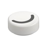 Tile Round 1 × 1 with Thin Black Halve Circle / Closed Eye print