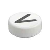 Tile Round 1 × 1 with Large Black < print White