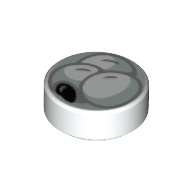 Tile Round 1 × 1 with Tangyuan print White