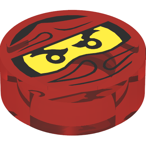 Tile Round 1 × 1 with Trapped Kai Print Transparent-Rot