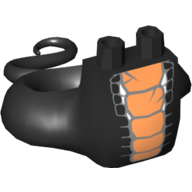 Lower Body with Tail with Orange Scales Print Black