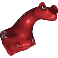Minifig Head Special, Two-Headed Snake with White Scales Print Rot