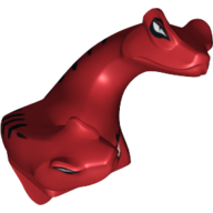 Minifig Head Special, Two-Headed Snake with Black Scales Print Rot