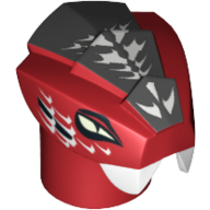 Minifig Head Special, Snake with Scales Black and White Print Red