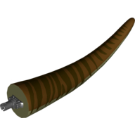 Animal Body Part, Dinosaur, Tyrannosaurus Rex Tail, with Pin, Reddish Brown Top and Dark Brown Stripes Print Olivgrün