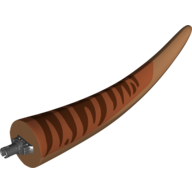 Animal Body Part, Dinosaur, Tyrannosaurus Rex Tail, with Pin, Reddish Brown and Dark Orange Stripes Print Medium Nougat