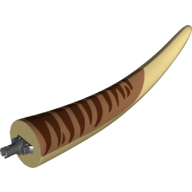 Animal Body Part, Dinosaur, Tyrannosaurus Rex Tail, with Pin, Medium Nougat and Reddish Brown Markings Print Tan