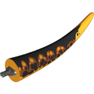 Animal Body Part, Dinosaur, Tyrannosaurus Rex Tail, with Pin, Black and Dark Orange Top and Black Spots Print Leuchtendes Hellorange