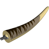 Animal Body Part, Dinosaur, Tyrannosaurus Rex Tail, with Pin, Dark Tan Top and Dark Brown Stripes Print Beige