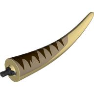 Animal Body Part, Dinosaur, Tyrannosaurus Rex Tail, with Pin, Dark Tan Top and Dark Brown Stripes Print in Tan