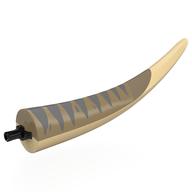Animal Body Part, Dinosaur, Tyrannosaurus Rex Tail, with Pin with Tan Underside, Sand Blue Markings print in Dark Tan