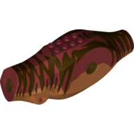 Animal Body Part, Dinosaur, Tyrannosaurus Rex Body with Dark Red Top with Dark Brown Stripes Print Dark Red
