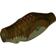 Animal Body Part, Dinosaur, Tyrannosaurus Rex Body with Olive Green Belly and Dark Brown Stripes Print Reddish Brown
