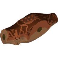 Animal Body Part, Dinosaur, Tyrannosaurus Rex Body with Reddish Brown and Dark Orange Skin Print Mittelnougat