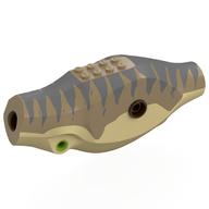 Animal Body Part, Dinosaur, Tyrannosaurus Rex Body with Tan Belly, Sand Blue Markings print Dunkelbeige