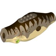 Animal Body Part, Dinosaur, Tyrannosaurus Rex Body with Dark Tan Top with Dark Brown Stripes Print Beige