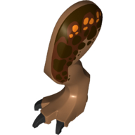 Animal Body Part, Dinosaur, Carnotaurus Leg, Left, with Pin, Black Claws and Dark Brown and Orange Spots over Reddish Brown Print - Left Mittelnougat