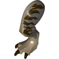 Animal Body Part, Dinosaur, Tyrannosaurus Rex Leg, Left, with Pin, Dark Brown Claws and Dark Brown Stripes on Dark Bluish gray Print Dark Tan
