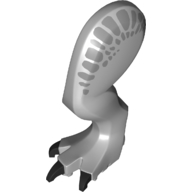 Animal Body Part, Dinosaur, Indominus Rex Leg, Left, with Pin, Metallic Silver Patches and Black Claws Print Hellblaugrau