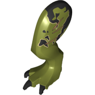 Animal Body Part, Dinosaur, Tyrannosaurus Rex Leg, Left, with Pin, Black Claws, Black Markings, Scars print Olive Green