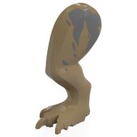 Animal Body Part, Dinosaur, Tyrannosaurus Rex / Indominus Rex / Carnotaurus Leg, Left, with Pin with Sand Blue Markings print Dunkelbeige