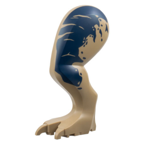 Animal Body Part, Dinosaur, Tyrannosaurus Rex Leg, Left with Dark Blue Spots print in Dunkelbeige