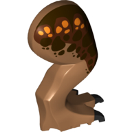 Animal Body Part, Dinosaur, Carnotaurus Leg, Right, with Pin, Black Claws and Dark Brown and Orange Spots over Reddish Brown Print Medium Nougat
