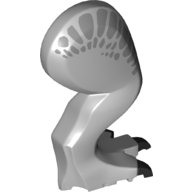 Animal Body Part, Dinosaur, Indominus Rex Leg, Right, with Pin, Metallic Silver Patches and Black Claws Print Hellblaugrau