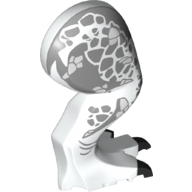 Animal Body Part, Dinosaur, Indominus Rex Leg, Right, with Pin, Light Bluish Gray Scales Print in White