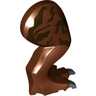 Animal Body Part, Dinosaur, Tyrannosaurus Rex Leg, Right, with Pin, Black Claws and Dark Brown Markings Print Rotbraun