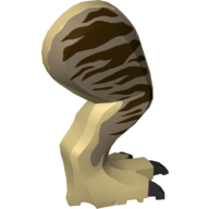 Animal Body Part, Dinosaur, Tyrannosaurus Rex Leg, Right, with Pin, Dark Tan Field, Dark Brown Markings Print Beige