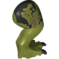 Animal Body Part, Dinosaur, Tyrannosaurus Rex Leg, Right, with Pin, Black Claws, Black Markings, Scars print Olive Green