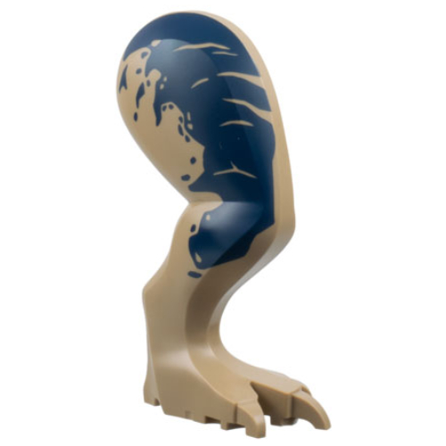 Animal Body Part, Dinosaur, Tyrannosaurus Rex Leg, Right with Dark Blue Spots print Dunkelbeige